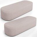 Ver imagem 1 de Kit 02 Puffs Decorativos Orgânicos para Living Quarto 140cm Doha W01 Linho Bege - Lyam Decor
