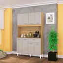 Ver imagem 1 de Cozinha Ambiente Kit Cassia 8 Portas Damasco Off White - Poquema