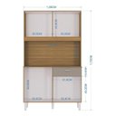 Ver imagem 4 de Cozinha Ambiente Kit Cassia 8 Portas Damasco Off White - Poquema