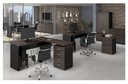 Ver imagem 1 de Mesa Escritório em L Web30 1,50x1,50 4 Gavetas Marsala/preto