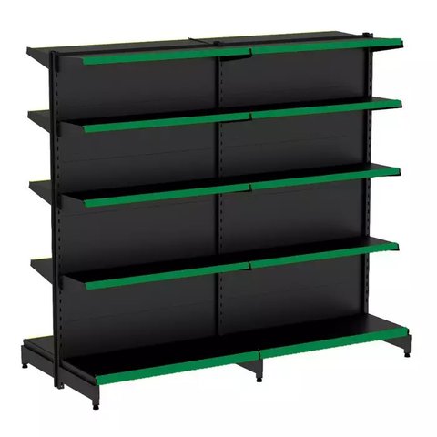 Gondola Centro 170 Fit Ate 2 Metros Preto 20 Bandeja Pe Verde