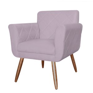 Poltrona Isabella Decorativa Estofada em Tressê Sala Veludo Rose - Incasa Decor