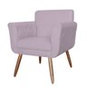 Poltrona Isabella Decorativa Estofada em Tressê Sala Veludo Rose - Incasa Decor - 1