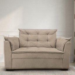 Sofá 2 Lugares para Sala Moderno Confortável Andreia Suede Bege - 2