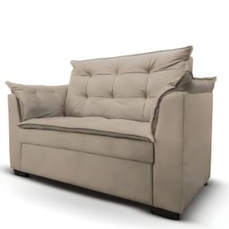 Sofá 2 Lugares para Sala Moderno Confortável Andreia Suede Bege - 4