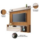 Ver imagem 4 de Painel Tv 55 Pol 160cm Bancada Suspensa Self Off/cinamomo - Hb Móveis