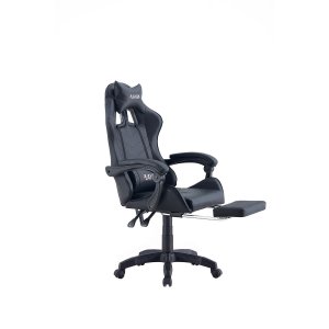 Cadeira Gamer Reclinável Giratória Preto Players Almofada Pc Youtuber Pés Rodizio Poliuretano