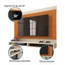 Ver imagem 5 de Painel Ripado 3D Para Tv Até 50 Polegadas Milos Com Prateleira 1,35m Off White/Cedro EDN