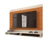 Painel Ripado 3D Para Tv Até 50 Polegadas Milos Com Prateleira 1,35m Off White/Cedro EDN - 8
