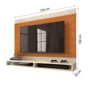 Ver imagem 4 de Painel Ripado 3D Para Tv Até 50 Polegadas Milos Com Prateleira 1,35m Off White/Cedro EDN