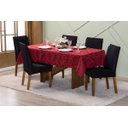 Ver imagem 1 de Toalha de Mesa 10 Cadeiras 3,00 X 1,35 Jacquard Luxo Cozinha Sala de Jantar Festas Comemorações:verm
