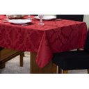 Ver imagem 2 de Toalha de Mesa 10 Cadeiras 3,00 X 1,35 Jacquard Luxo Cozinha Sala de Jantar Festas Comemorações:verm