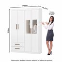 Ver imagem 4 de Guarda-roupa Casal Modulado 4 Portas com Cama Hercules 4 Portas 4 Gavetas com Espelho