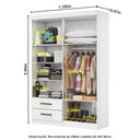 Ver imagem 7 de Guarda-roupa Casal Modulado 4 Portas com Cama Hercules 4 Portas 4 Gavetas com Espelho