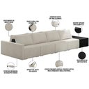 Ver imagem 7 de Sofá Ilha Modular para Sala 392cm com Puff Dublin K01 Bouclê Creme e Sintético Preto - Lyam Decor