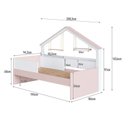 Ver imagem 5 de Cama Infantil Moldura Casinha com Colchão 0,88 x 1,88 Rosa/Branco
