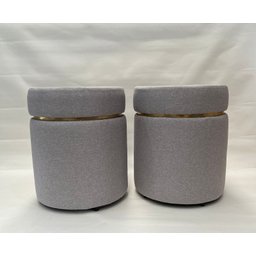 KIT 02 PUFFS LINHO CINZA CLARO CINTA DOURADA - 2