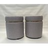 KIT 02 PUFFS LINHO CINZA CLARO CINTA DOURADA - 2