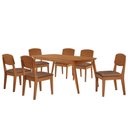 Ver imagem 2 de Mesa de Jantar Copper 180cm Tampo Mdf 6 Cadeiras Moderna Tork/naturale/naturale