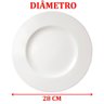Kit Jogo Pratos Raso Fundo 12pçs 6 Pessoas Aba Larga Branco - 2