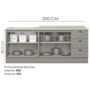 Ver imagem 4 de Balcao Tampo 120 Cm Balcao Cooktop 80 Cm Americana Cinza Calcare Henn