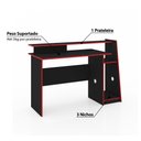Ver imagem 3 de Mesa Gamer Evolution com 3 Nichos - Preto/Vermelho
