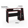Mesa Gamer Evolution com 3 Nichos - Preto/Vermelho - 3
