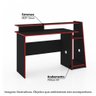 Mesa Gamer Evolution com 3 Nichos - Preto/Vermelho - 2