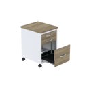 Ver imagem 3 de Gaveteiro Volante 3 Gavetas GVPS03P25TUB com Chave e Rodizio Branco/Noce Marromle