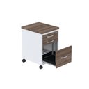 Ver imagem 3 de Gaveteiro Volante 3 Gavetas GVPS03P25TUB com Chave e Rodizio Branco/Walnut