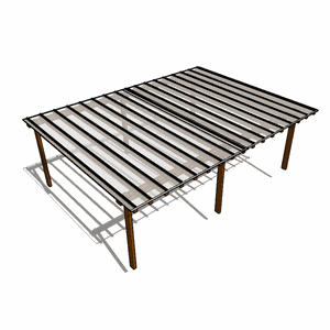 Kit Policarbonato Branco 4mm 8,00m X 6,00m - Perfis Naturais