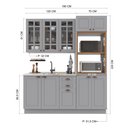 Ver imagem 3 de Cozinha Modulada 3 Peças 1 Torre Quente 1 Balcão sem Tampo 1 Aéreo 100% MDF com Vidro Rodapé Bari Cinza/Titanio Fosco