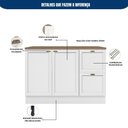 Ver imagem 6 de Cozinha Modulada Olivia 6 Peças com Paneleiro Cristaleira e Aéreo com Vidro Reflex Poliman Móveis