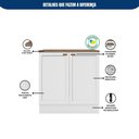Ver imagem 7 de Cozinha Modulada Olivia 6 Peças com Paneleiro Cristaleira e Aéreo com Vidro Reflex Poliman Móveis