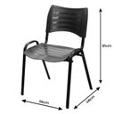 Ver imagem 5 de Conjunto 8 Cadeiras Empilháveis Iso Reforçada para Recepção Cor Preta - Combo Stock