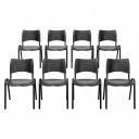 Ver imagem 1 de Conjunto 8 Cadeiras Empilháveis Iso Reforçada para Recepção Cor Preta - Combo Stock