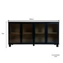 Ver imagem 2 de Aparador Buffet Moderno 4 Portas de Vidro 158cm Ditália