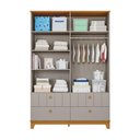 Ver imagem 5 de Guarda-Roupa Infantil 100% MDF 4 Portas e 4 Gavetas 148cm Multimóveis Crper-GRP131 Madeirado/Bege