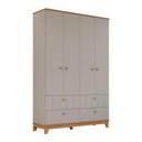 Ver imagem 2 de Guarda-Roupa Infantil 100% MDF 4 Portas e 4 Gavetas 148cm Multimóveis Crper-GRP131 Madeirado/Bege