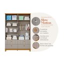 Ver imagem 3 de Guarda-Roupa Infantil 100% MDF 4 Portas e 4 Gavetas 148cm Multimóveis Crper-GRP131 Madeirado/Bege