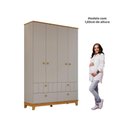 Ver imagem 6 de Guarda-Roupa Infantil 100% MDF 4 Portas e 4 Gavetas 148cm Multimóveis Crper-GRP131 Madeirado/Bege
