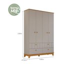 Ver imagem 4 de Guarda-Roupa Infantil 100% MDF 4 Portas e 4 Gavetas 148cm Multimóveis Crper-GRP131 Madeirado/Bege