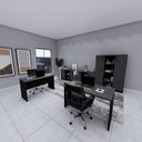 Ver imagem 1 de Mesa Retangular Escritório 120cm X 60cm Pé Painel F5 Office Cor:cinza Sagrado com Preto