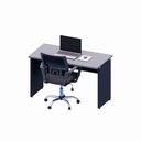 Ver imagem 2 de Mesa Retangular Escritório 120cm X 60cm Pé Painel F5 Office Cor:cinza Sagrado com Preto