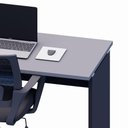 Ver imagem 6 de Mesa Retangular Escritório 120cm X 60cm Pé Painel F5 Office Cor:cinza Sagrado com Preto