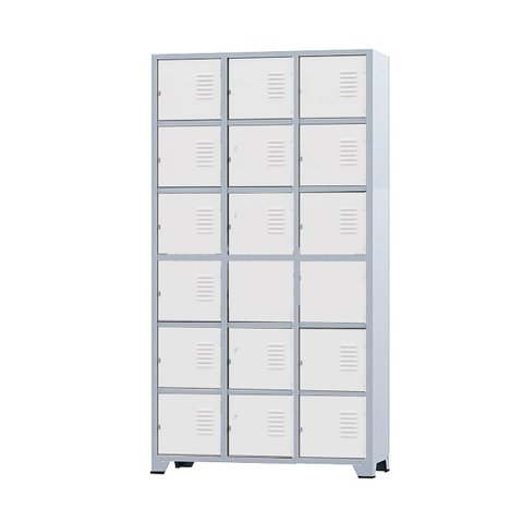 Armário Roupeiro De Aço 18 Portas Para Vestiário Academia Locker Branco
