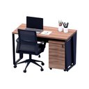 Ver imagem 3 de Escrivaninha Industrial 1,20m X 0,60m Gaveteiro 3 Gavetas F5 Cor:nogal com Preto
