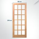 Ver imagem 2 de Folha de Porta em Eucalipto Acabamento Natural 210x60cm PM14 Estilo Cruzeiro Portas