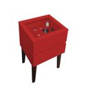 Ver imagem 1 de Mesa de Cabeceira Penteadeira Mesa Lateral de Apoio Vermelho Laca