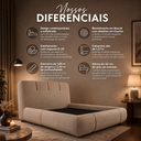 Ver imagem 4 de Conjunto Cama Queen Cabeceira Star Divani Bouclé Premiun Detalhes em Courino Luxouso Moderna Elegant